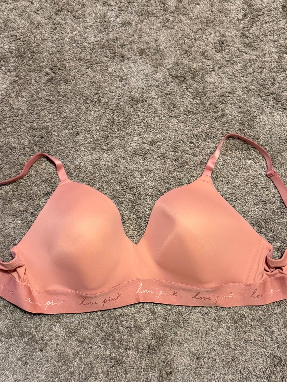 Victoria's Secret PINK Wireless Lightly Lined Bra Dusty Rose Love Pink Band 40C